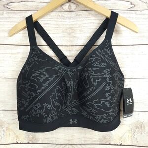 NEW Under Armour Women's UA Continuum High Support Sports Bra 1X Black Print